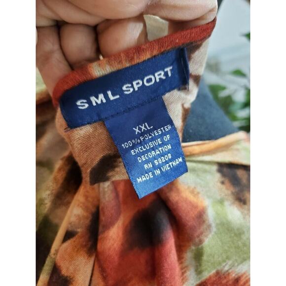 SML Sport Women's Multicolor 100% Polyester Scoop Neck Long Sleeve Top Size 2XL - Picture 8 of 10